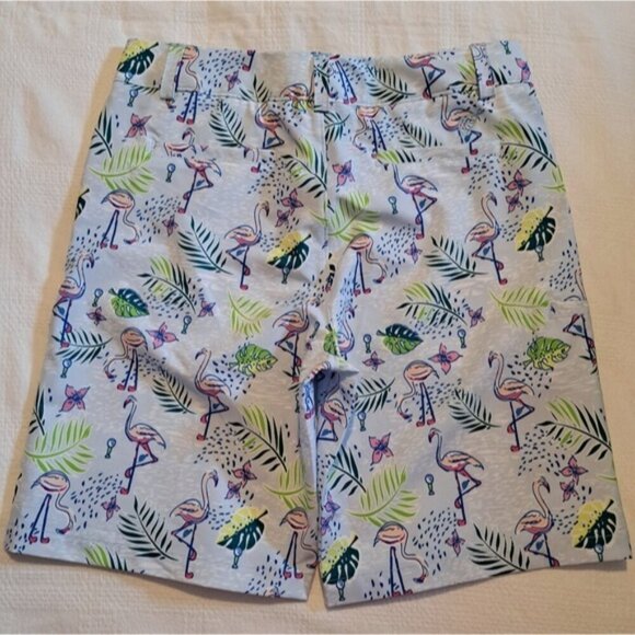 Turtles & Tees boys size XL Will Shorts Flamingo Club Blue waves, NWT - Picture 2 of 5